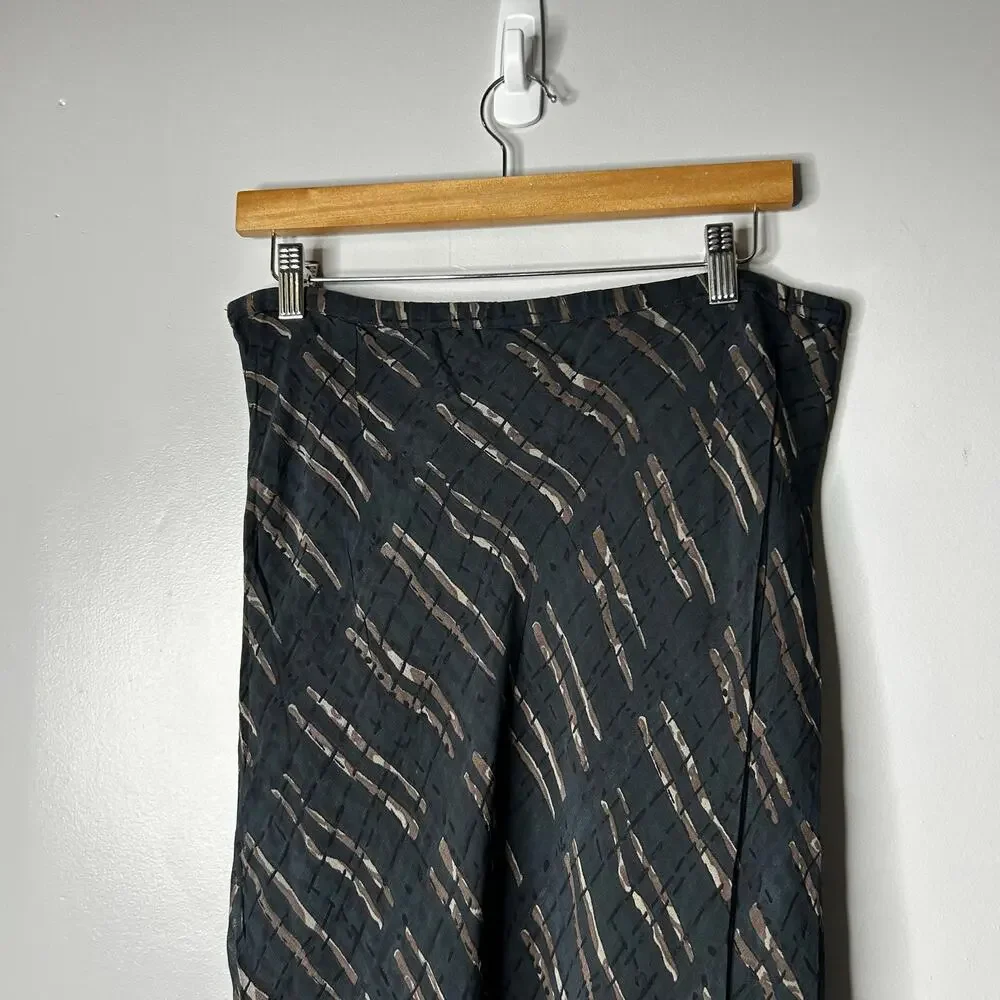 Vintage Karavan Y2K Midi Skirt‎ Women's Medium Forest Fairy Chiffon Mesh Navy